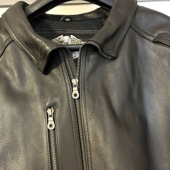 Harley Davidson Mens Roadhouse Black Leather MOTORCYCLE Jacket 3XL 97072-09VM - Picture 4 of 16